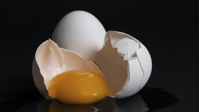 cracked raw egg