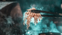 enoki mushrooms on the grill