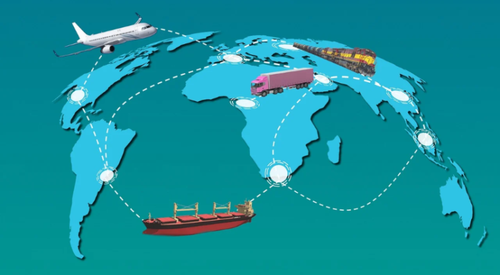 graphic depicting global connected supply chain