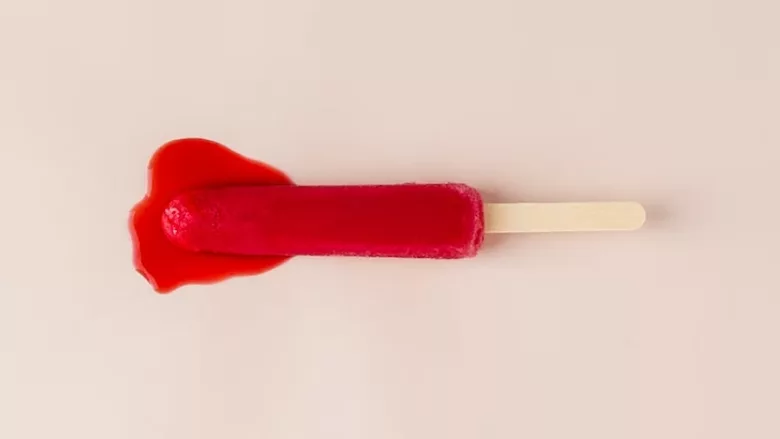 melting red popsicle