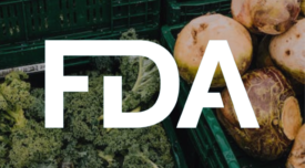 root vegetables and leafy greens food high in cadmium with FDA logo overlay