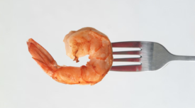 shrimp on a fork