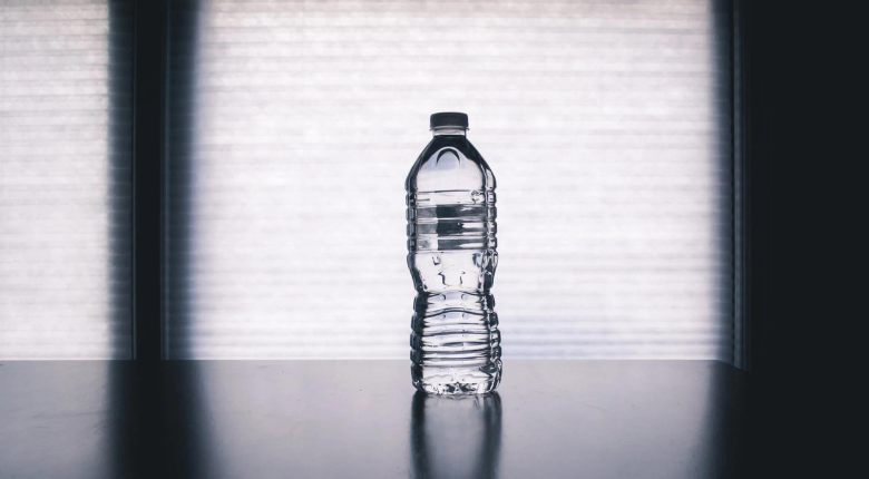 backlit plastic water bottle