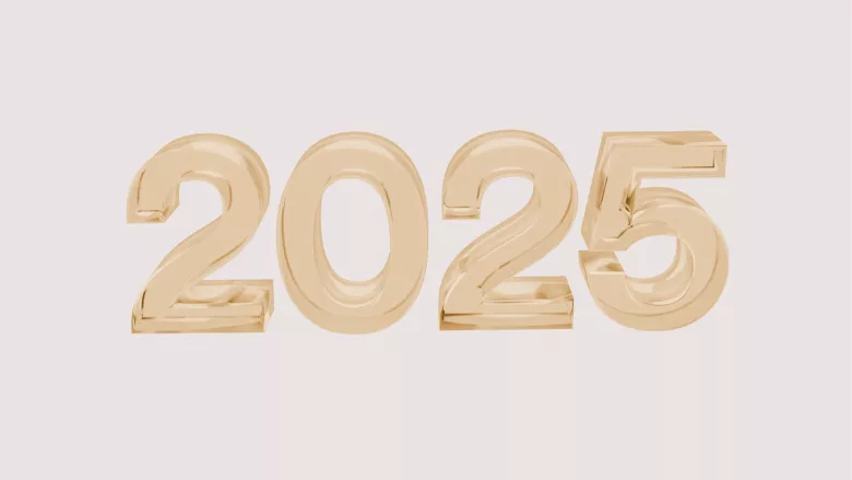 digital art of block numbers that say 2025