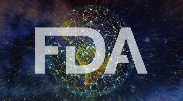 graphic of a connected globe with fda logo overlay