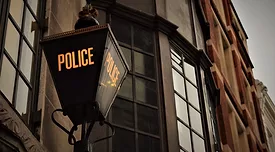 lamp that says police in UK