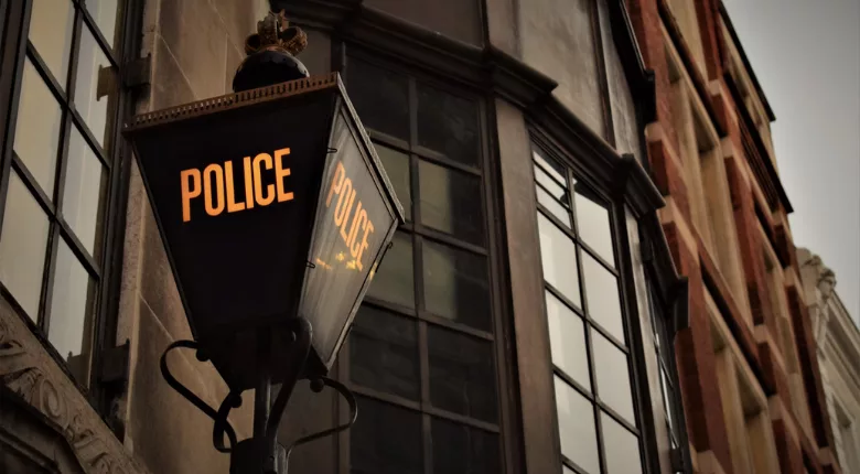 lamp that says police in UK
