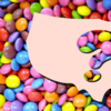 silhouette of US map with question mark in the center surrounded by colorful candies