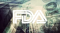 US currency and tall buildings with FDA logo overlay