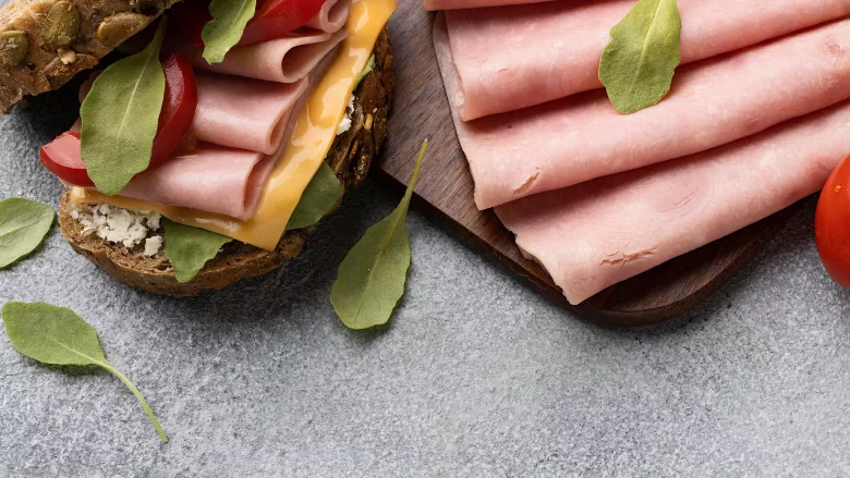deli meat slices by itself and on sandwich