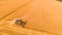 tractor harvester wheat farm