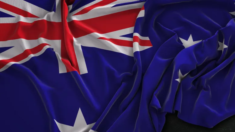 wrinkled australian flag