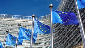 EU Commission building and flags