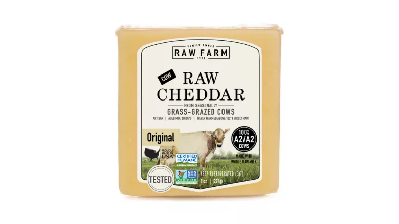 RAW FARM-brand raw cheddar cheese product