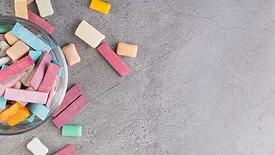 assorted chewing gum pieces
