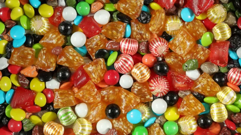 assorted colorful hard candies