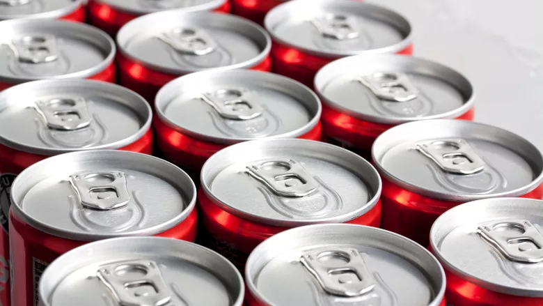cans of soda or energy drink