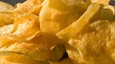 close-up shot of potato chips