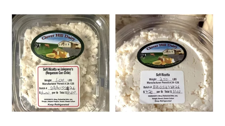 clover hill dairy recalled cheese products