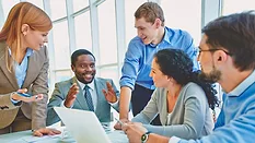diverse group of experts discussing an idea