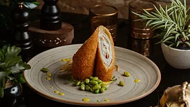 chicken cordon bleu with fancy presentation