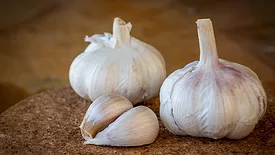 garlic bulbs and cloves