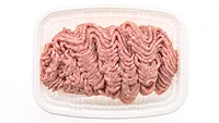 ground meat in plastic package