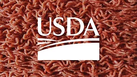 ground meat with USDA logo overlay