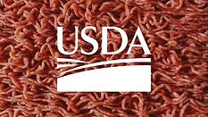 ground meat with USDA logo overlay