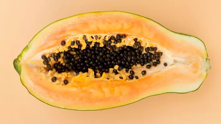 half of a papaya