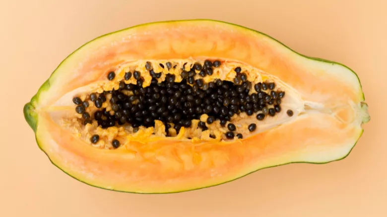 half of a papaya