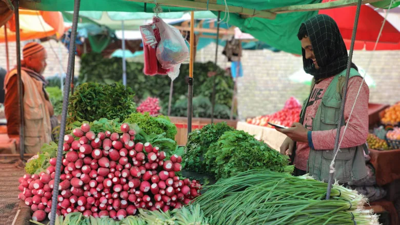 produce market stall in kabul afghanistan