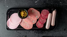 plate of RTE deli meats and sausages
