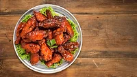 plate of buffalo chicken wings