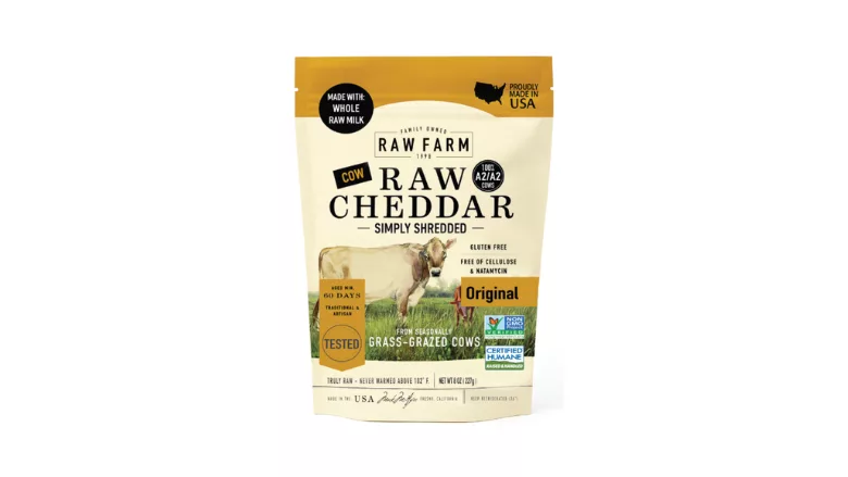 RAW FARM-brand raw cheddar cheese shreds