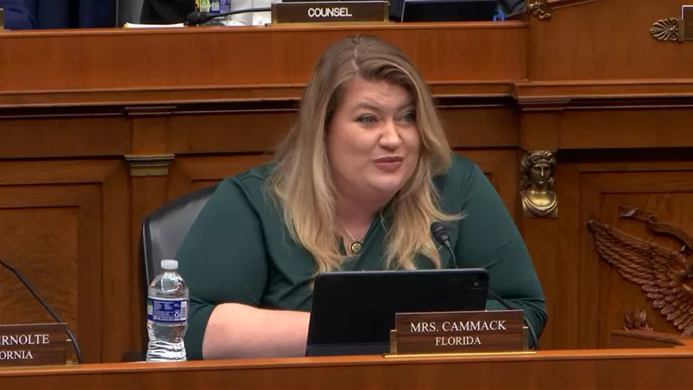 Rep. Cammack speaking during the Congressional hearing