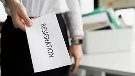 handing in resignation letter