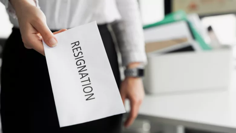 handing in resignation letter