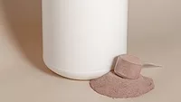 scoop of chocolate protein powder