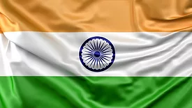 shiny rippling flag of india
