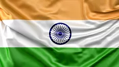 shiny rippling flag of india