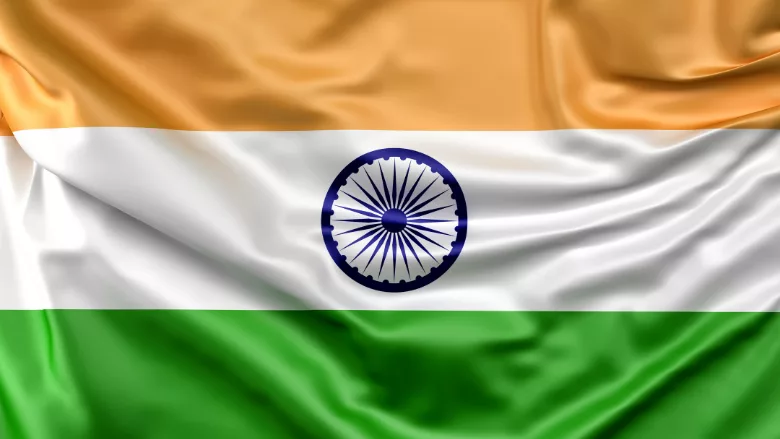 shiny rippling flag of india
