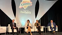 town hall panelists on stage at the 2026 food safety summit