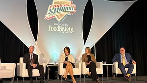 town hall panelists on stage at the 2026 food safety summit