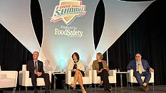 town hall panelists on stage at the 2026 food safety summit