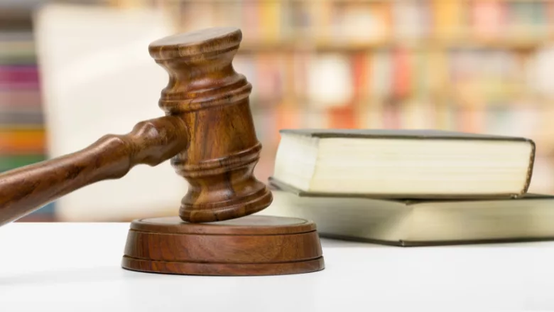court gavel and books