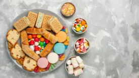 Processed chips snacks and candies