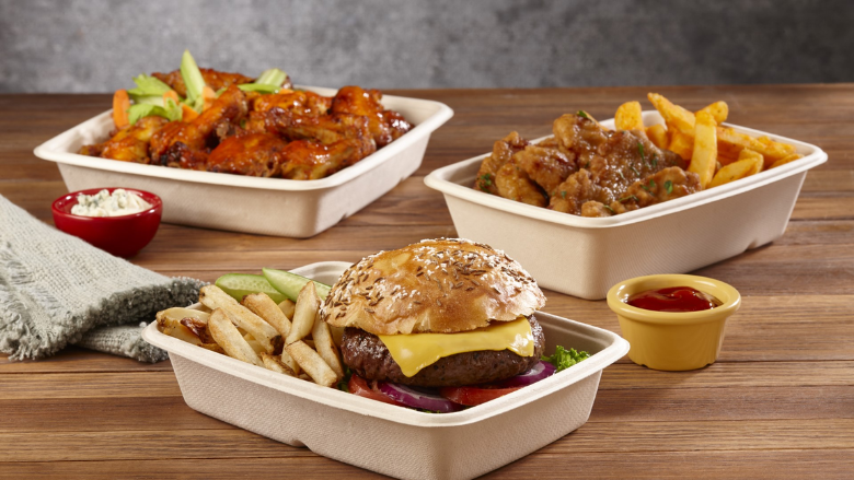 fast food in takeout packaging