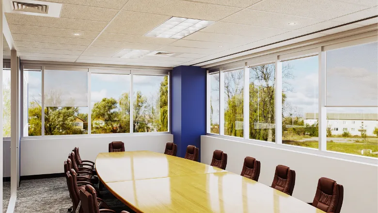 boardroom in the dennis group austin office