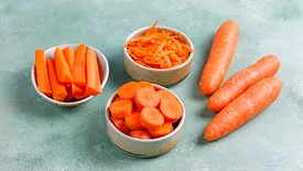 different cuts of carrots